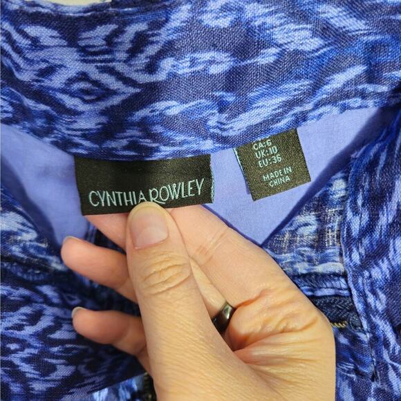 Cynthia Rowley Women's 100% Blue Linen Shorts Size 6 Small - Picture 7 of 7